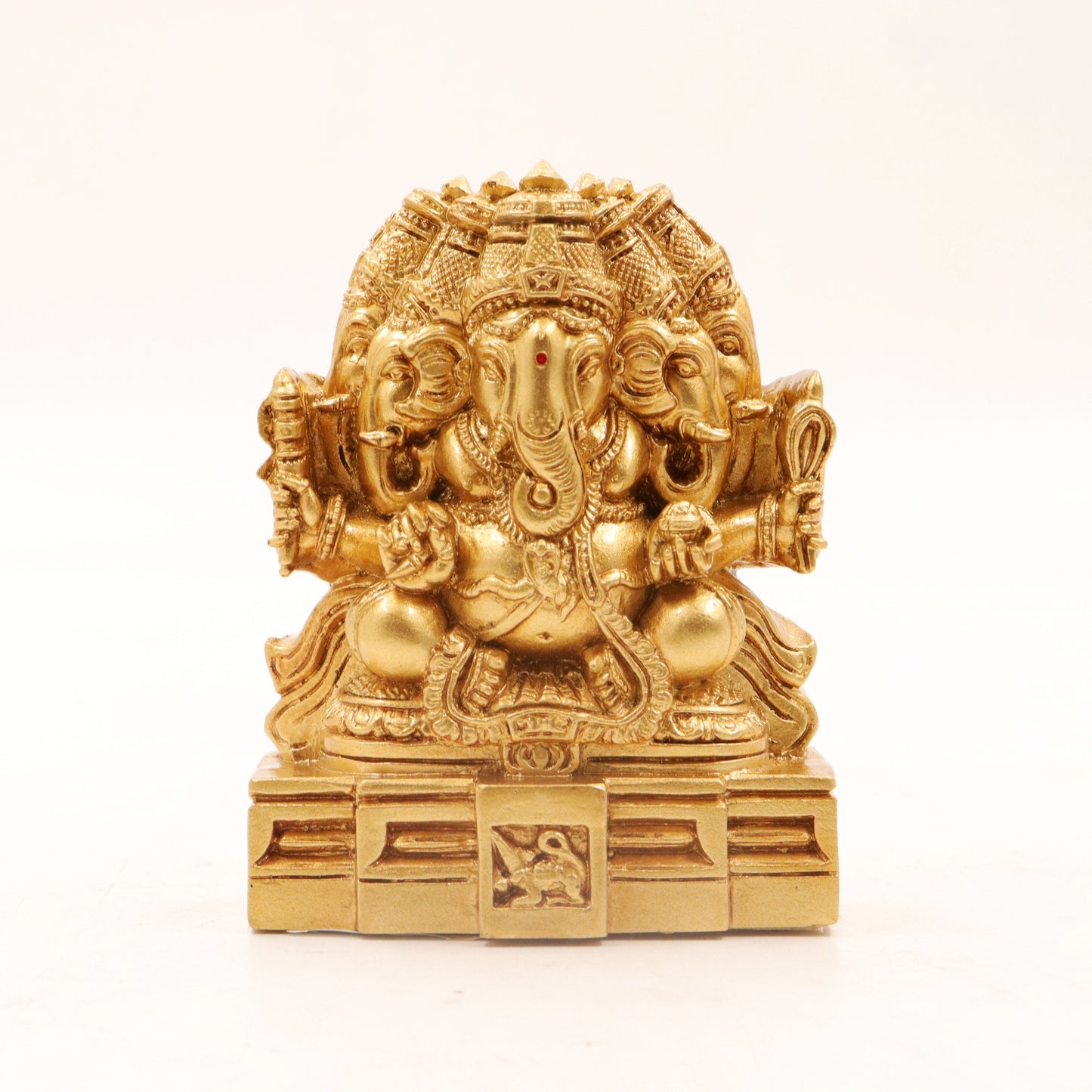 Resin Fiber Panchamuga Vinayagar-Gold (Panch Mukh Vinayak Murti)