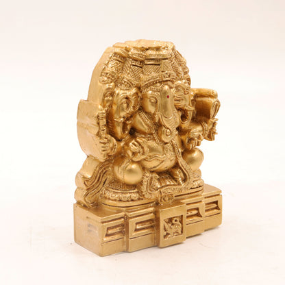 Resin Fiber Panchamuga Vinayagar-Gold (Panch Mukh Vinayak Murti)