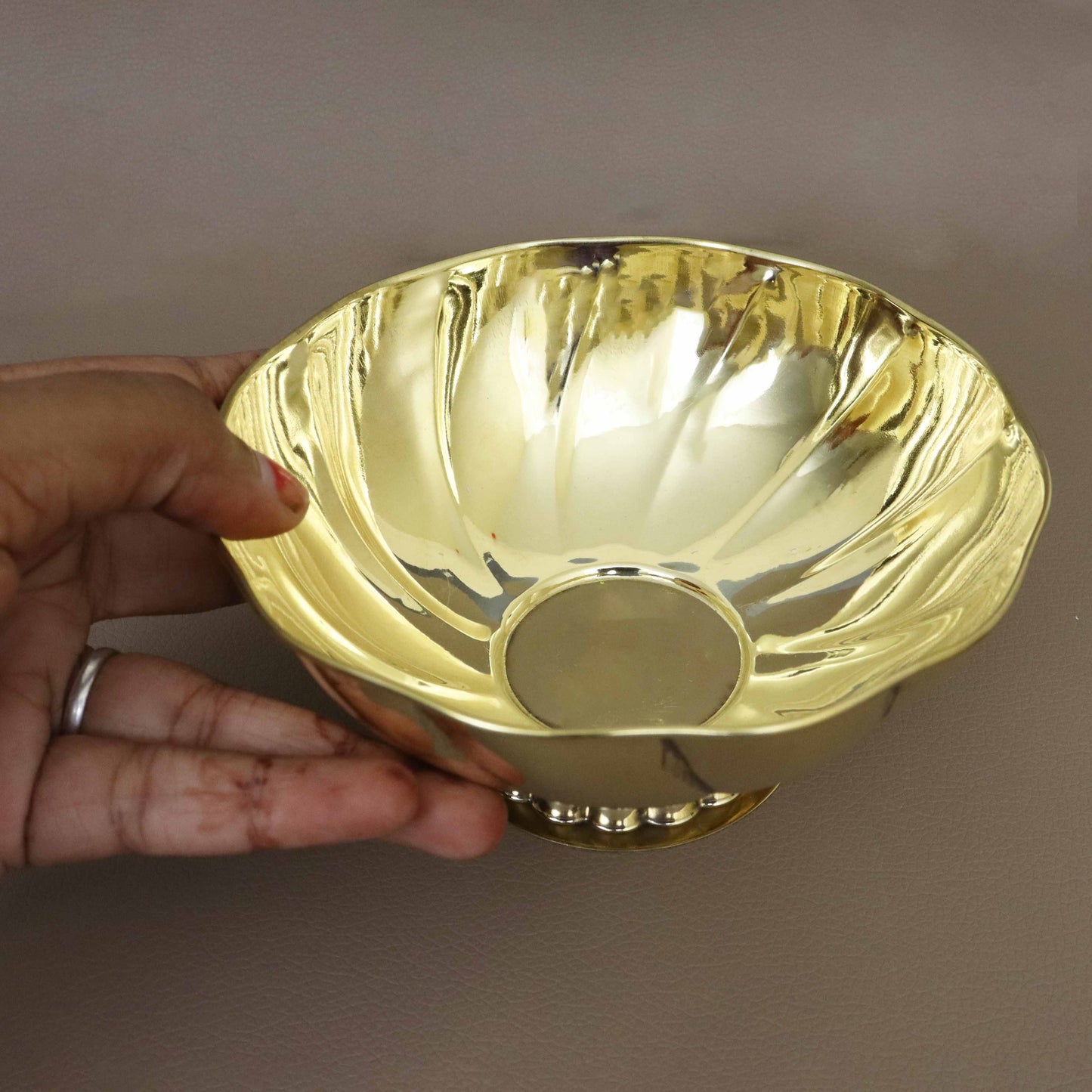 Brass Lotus Bowl with Stand