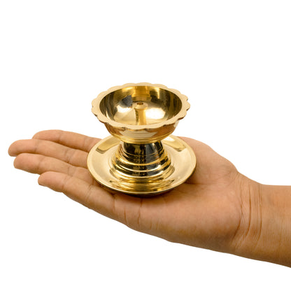Brass Udupi Nanda Table Diya |Pooja Aarti | Arti Deepam |Oil Lamp for Home Temple