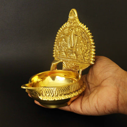 Kuber Shank Size-40 (Perumal Kuber Vilaku) (Pital Dhanpati Conch Deepak)