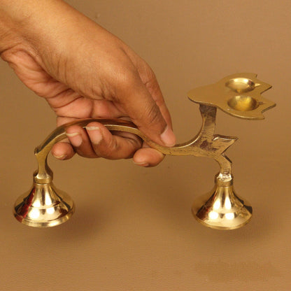 Karpoor Aarti Two Face Diya (0.200 gm) (Pital Kapoor Do Mukh Deepak)