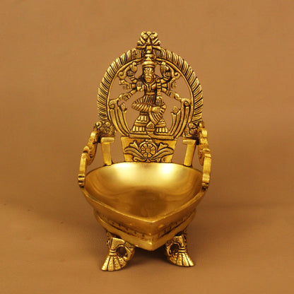 Premium Diya + Idol Combo (Ashada Navarathri 2025 Special) (Pital Deepak Murti Set)