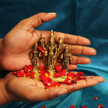 Brass Devi Namah Perumal Statue (Pital Lakshmi Vishnu Murti)