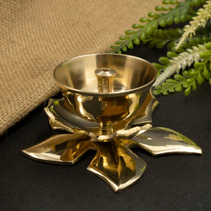Brass Kamal Jyothi Diya (Pital Kamal Jyoti Deepak / Lotus Lamp)