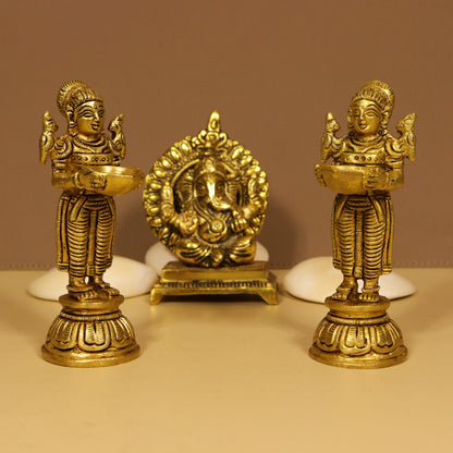 Brass Paavai Vilakku Set of 2