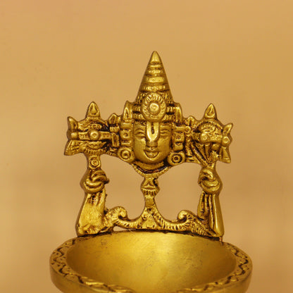 Antique Tirupathi Balaji Diya-Small (Pital Prachin Tirupati Deepak)