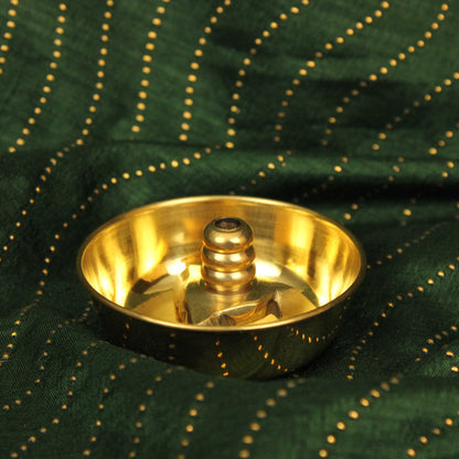 Brass Wick Holder (Vilakku Thiri Stand) - Big (Pital Batti Stand Bada)