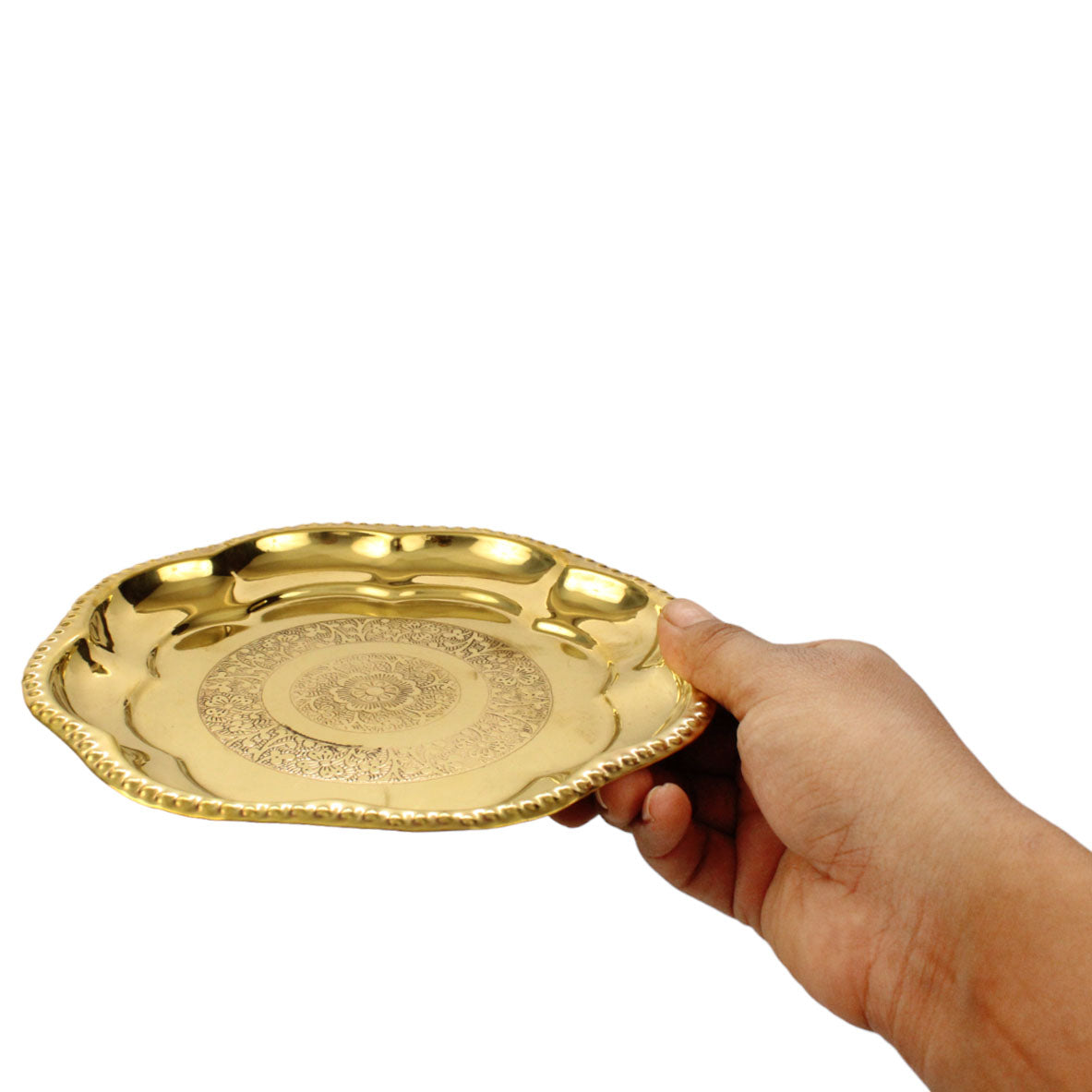 Brass Zigzag Aarti Thali