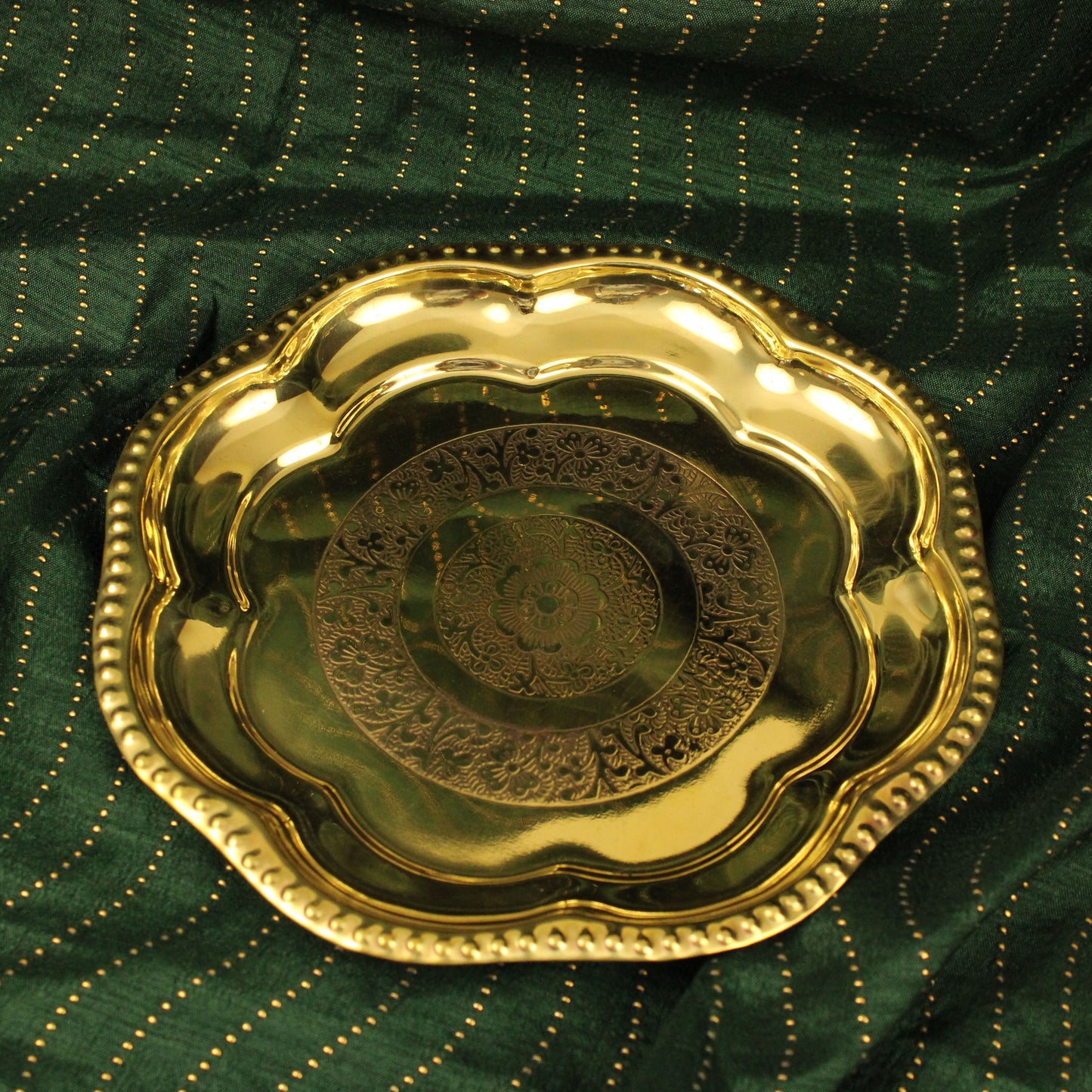 Brass Zigzag Aarti Thali