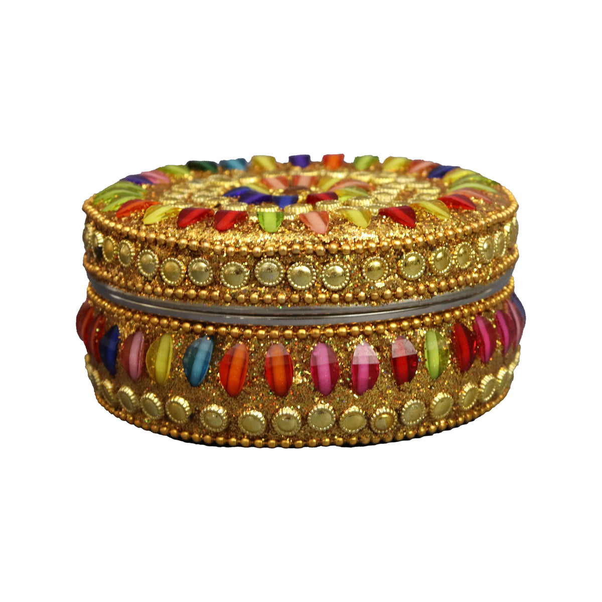 Multi color stone kumkum  size-5 (Pack of  2 )
