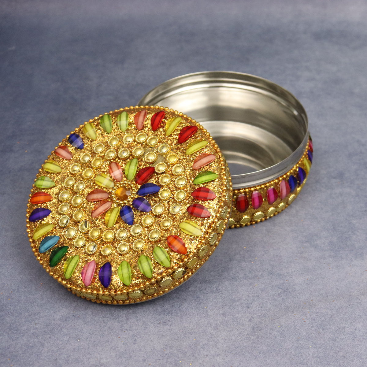 Multi color stone kumkum  size-5 (Pack of  2 )