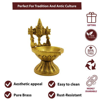Antique Tirupathi Balaji Diya-Small (Pital Prachin Tirupati Deepak)
