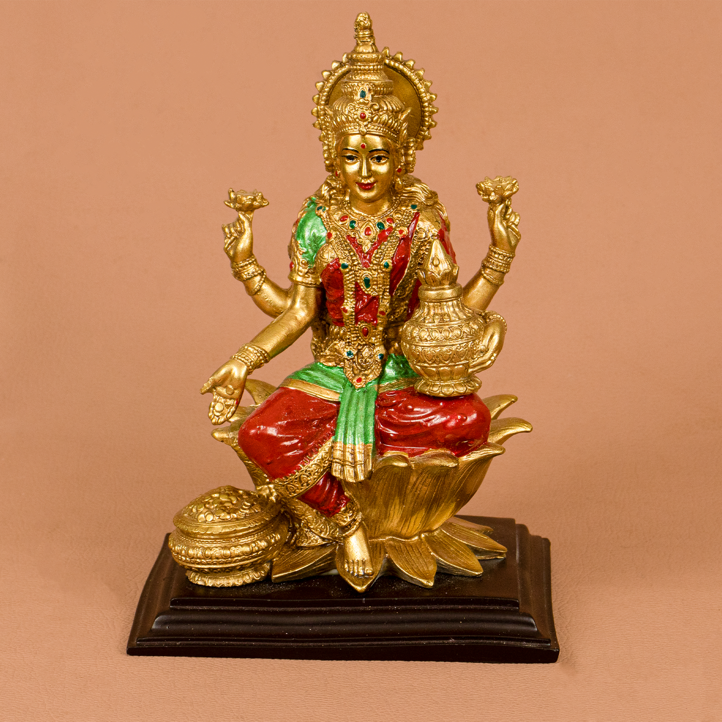 Resin Fiber Lakshmi Gold 7 inch (Mahalakshmi Murti / Dhan Devi)