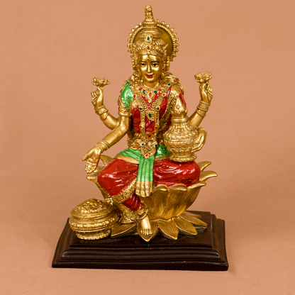 Resin Fiber Lakshmi Gold 7 inch (Mahalakshmi Murti / Dhan Devi)
