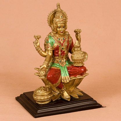 Resin Fiber Lakshmi Gold 7 inch (Mahalakshmi Murti / Dhan Devi)
