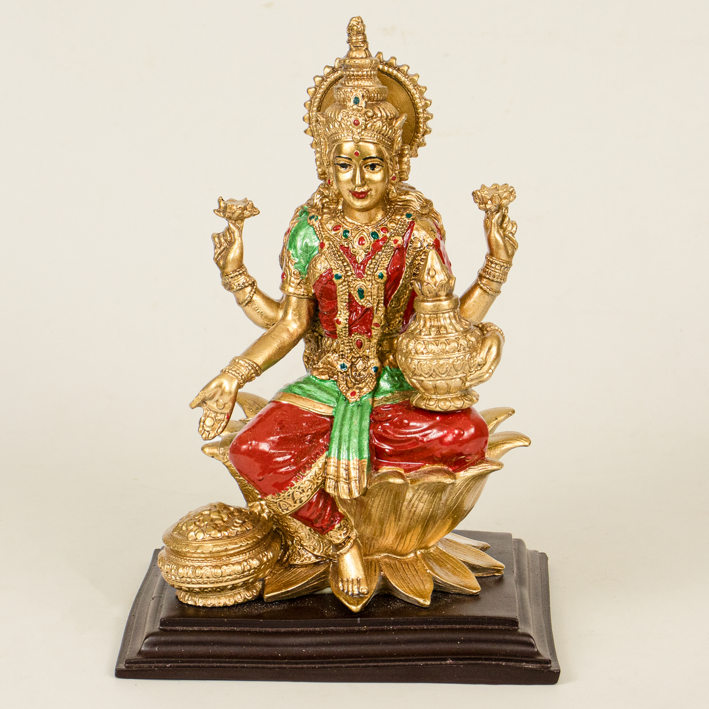 Resin Fiber Lakshmi Gold 7 inch (Mahalakshmi Murti / Dhan Devi)
