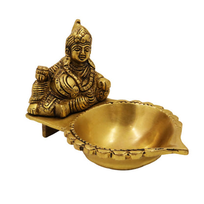 Kubera Lamp Weight-0.795 (Pital Dhan Devta Deepak / Wealth God Lamp)