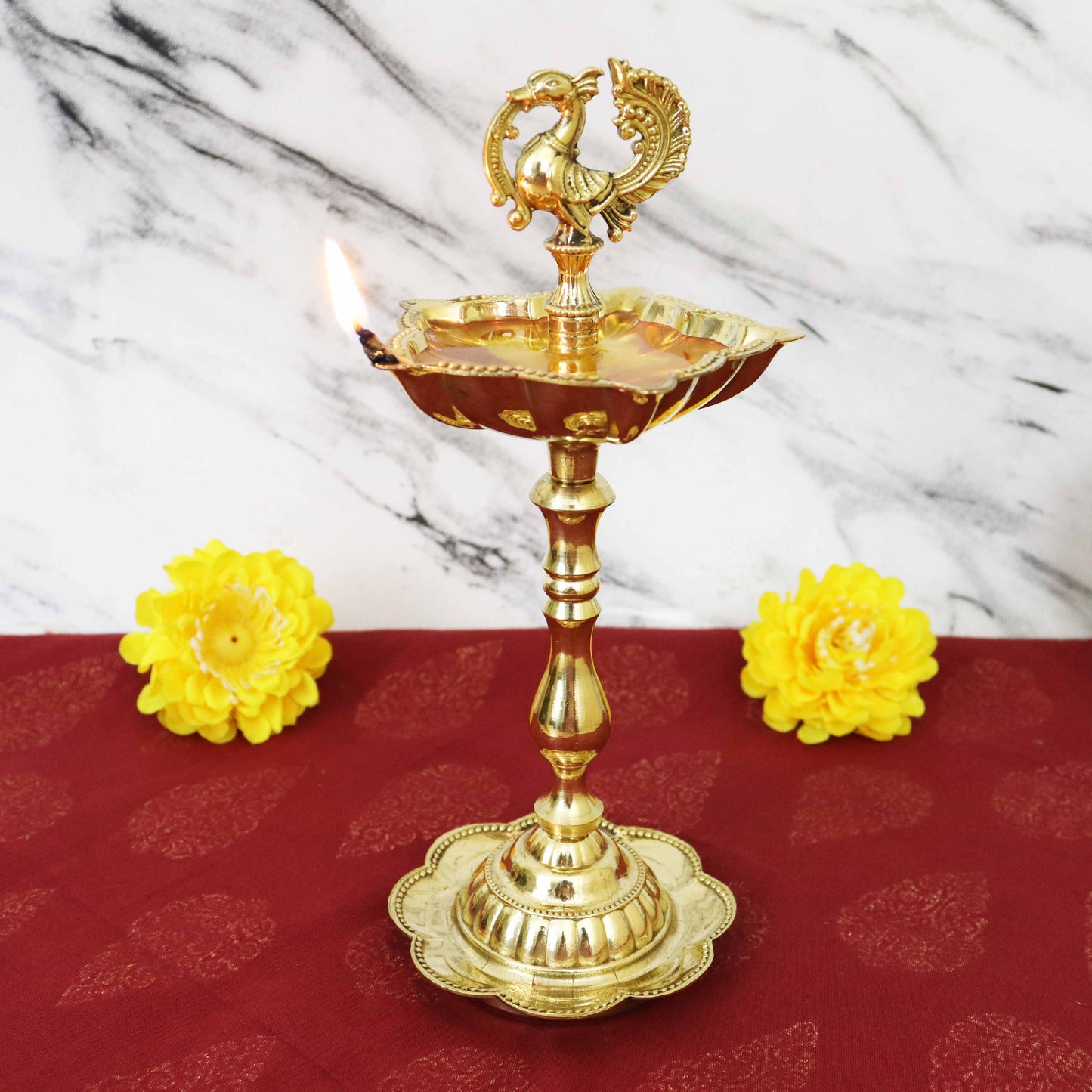 Brass star peacock diya Big(0.285gm)