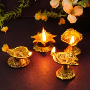 Oxidized Four Diyas Set
