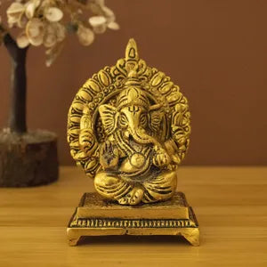 Oxidised Sinhasan Ganesha Idol