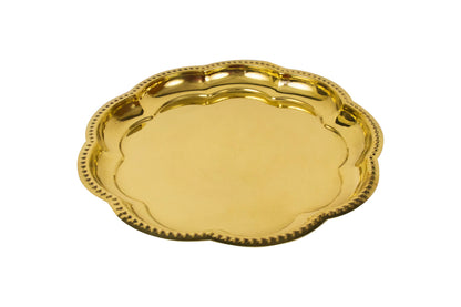 Brass Zigzag Thali (Pital Lehria Design Plate)