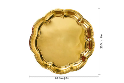 Brass Zigzag Thali (Pital Lehria Design Plate)