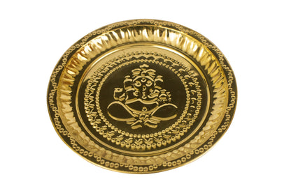 Brass Ganesha Thali (Pital Vinayak Puja Thali / Ganapati Plate)