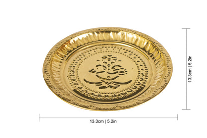 Brass Ganesha Thali (Pital Vinayak Puja Thali / Ganapati Plate)