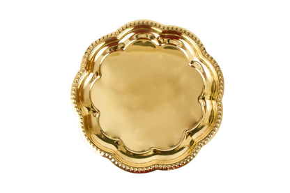 Brass Zigzag Thali (Pital Lehria Design Plate)