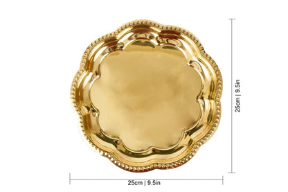 Brass Zigzag Thali (Pital Lehria Design Plate)