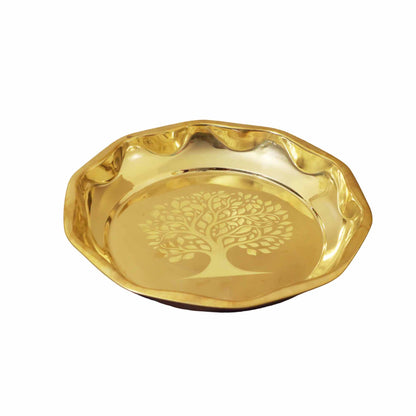 Brass Thambulam Tree Thali (Pital Betel Leaf Plate / Tambul Thali)