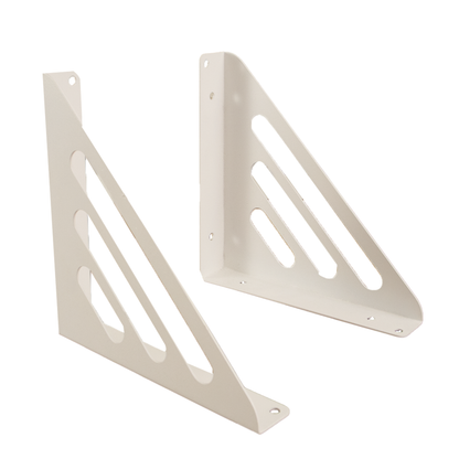 Wooden Pooja Shelf-Lines Brackets White (Lakdi Puja Shelf )