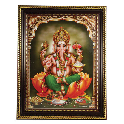 Ganesha Plastic Gold God photo frame