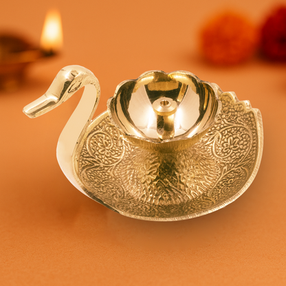 Brass Duck Nandha Diya for Puja| Pooja Aarti|Arti Deepak Deepam Oil Lamp