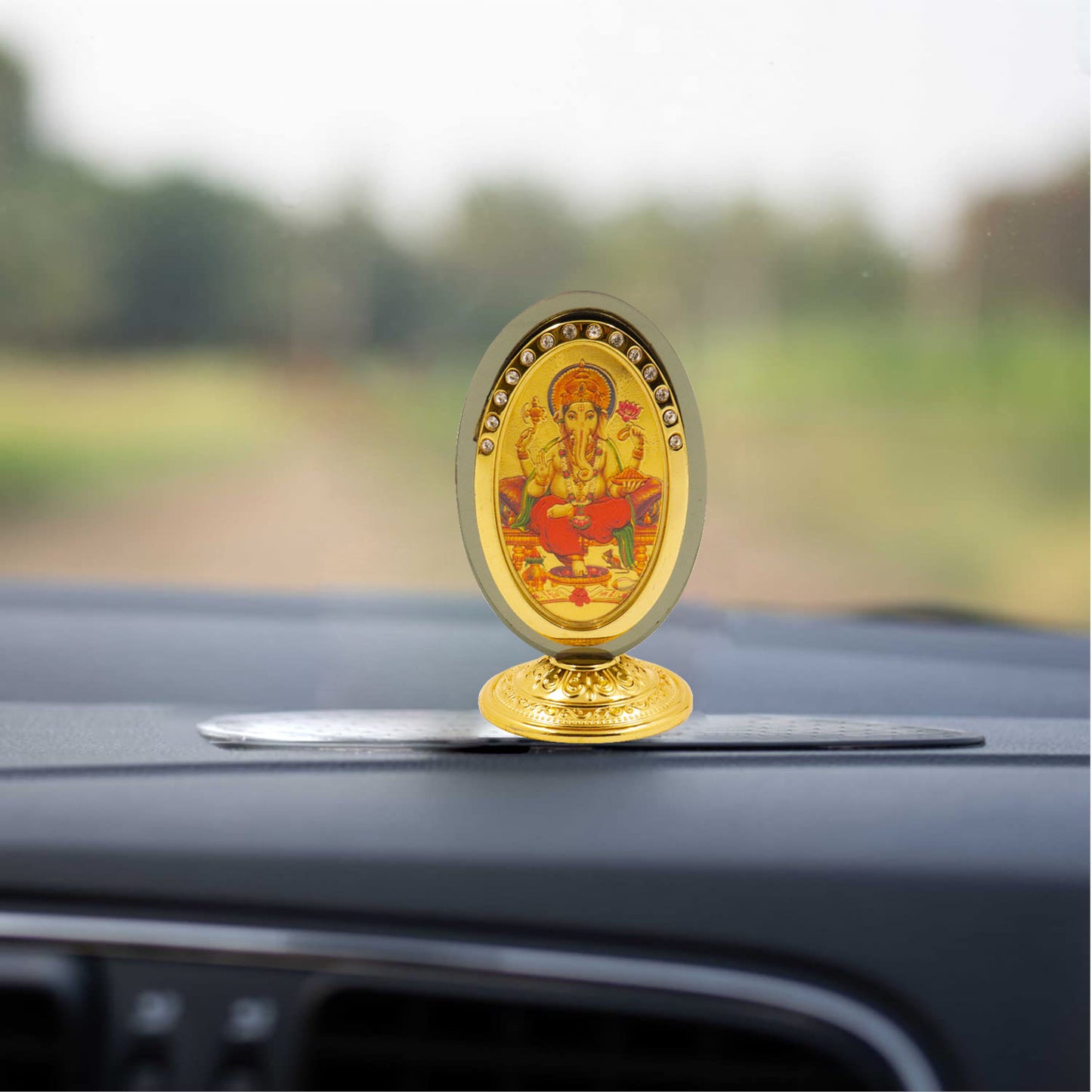 Oval Double Side God Picture -Ganesh