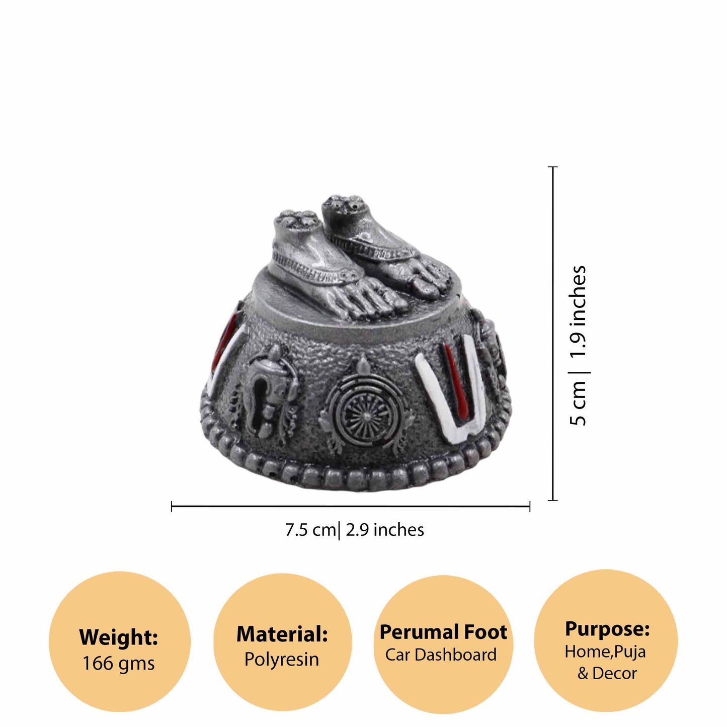 Perumal Padam - Silver (Vishnu Charan Chandi)