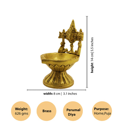 Antique Tirupathi Balaji Diya-Small (Pital Prachin Tirupati Deepak)