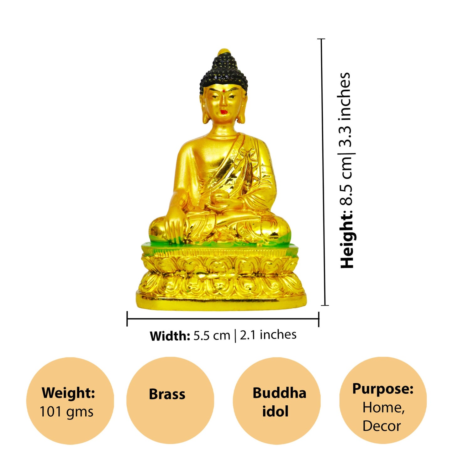 Resin Show Pieces Buddha Head Black (Buddha Shirsh Kala)