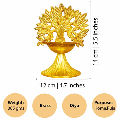 Brass Kalp Tree Diya (Karpagavircha Diya) (Pital Kalpa Vriksh Deepak)