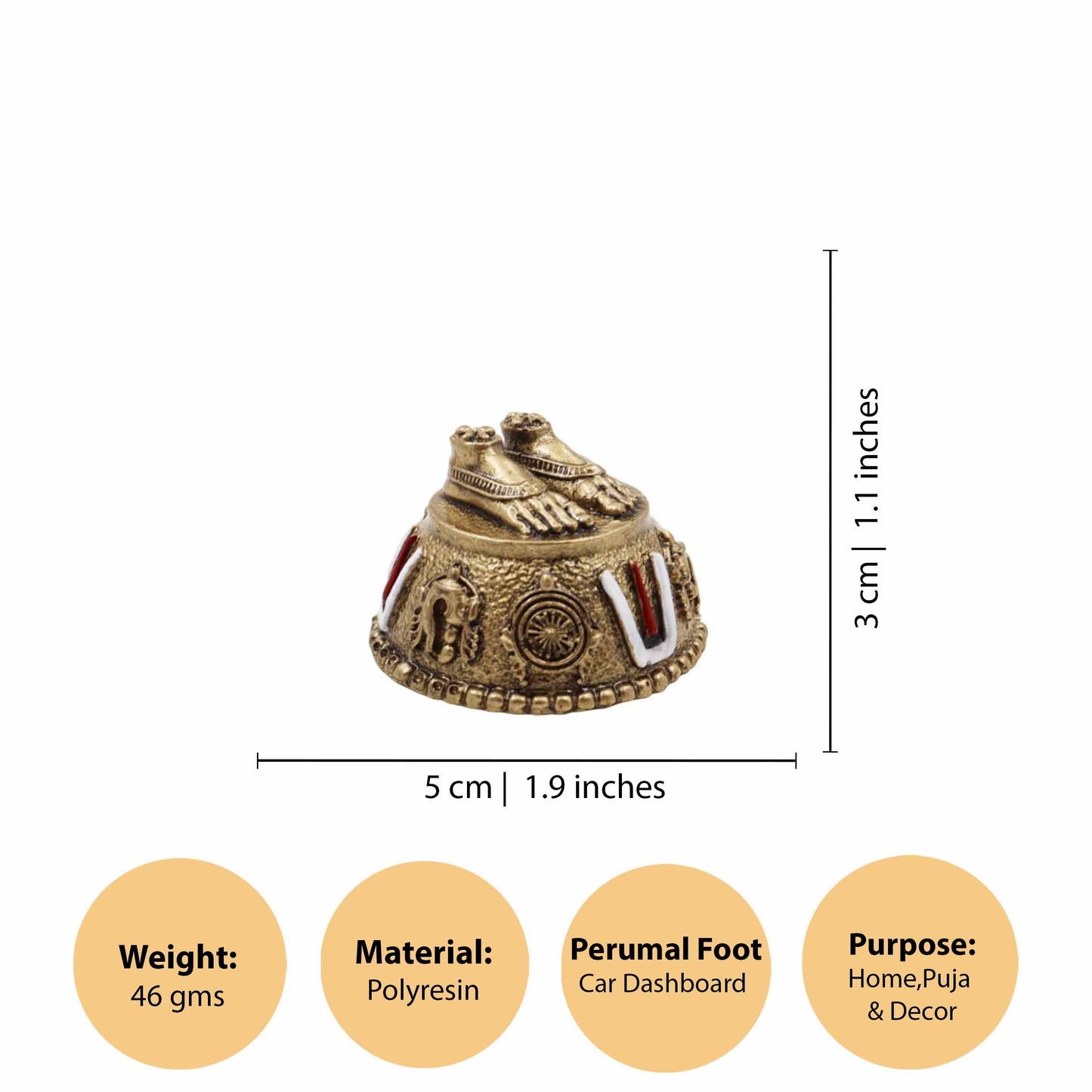 Perumal Padam (Gold, Small) (Vishnu Charan Sona Chota)
