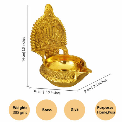 Kuber Shank Size-40 (Perumal Kuber Vilaku) (Pital Dhanpati Conch Deepak)
