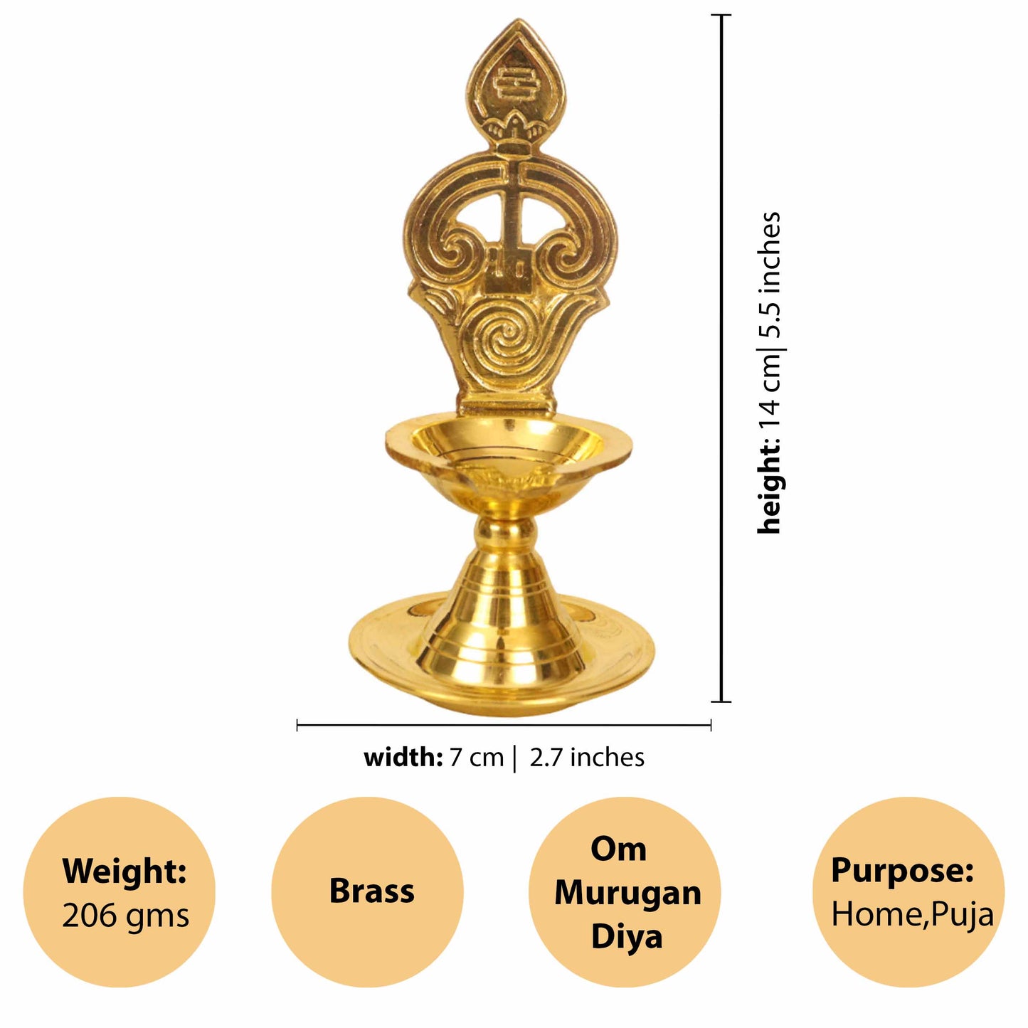 Brass Om Agal Vilaku (Pital Aum Wide Deepak)