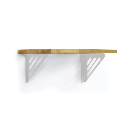 Wooden Pooja Shelf-Lines Brackets White (Lakdi Puja Shelf )