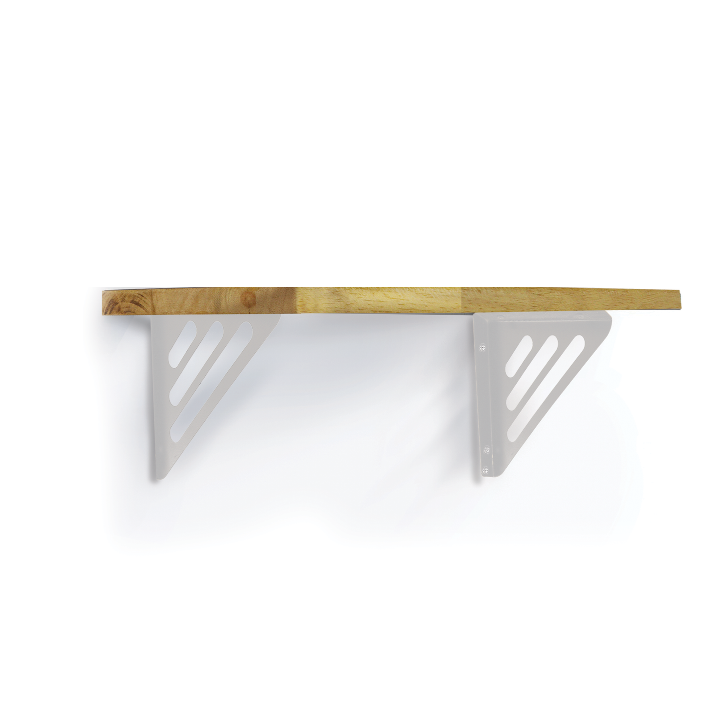 Wooden Pooja Shelf-Lines Brackets White (Lakdi Puja Shelf Safed)