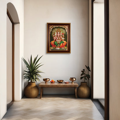 Ganesha Plastic Gold God photo frame