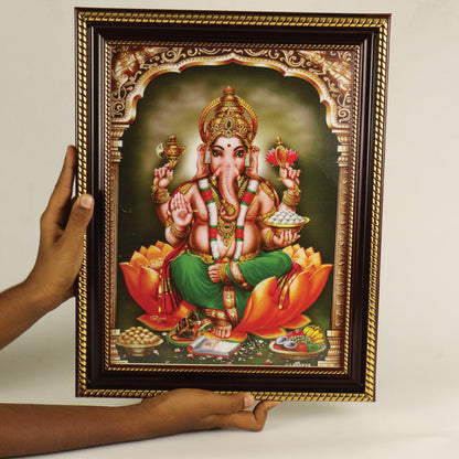 Ganesha Plastic Gold God photo frame