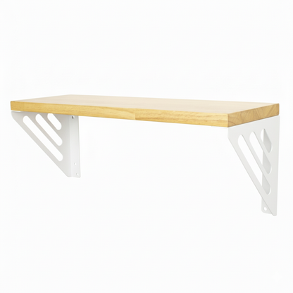 Wooden Pooja Shelf-Lines Brackets White (Lakdi Puja Shelf )
