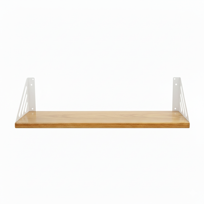 Wooden Pooja Shelf-Lines Brackets White (Lakdi Puja Shelf )