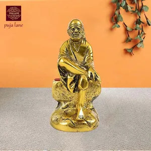 Divine Metal Oxidized Sai Baba Idol for Home Decor